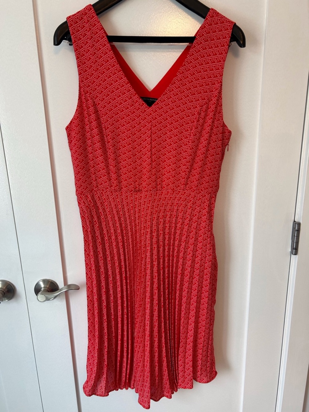 Banana Republic Red Patterned Midi Dress